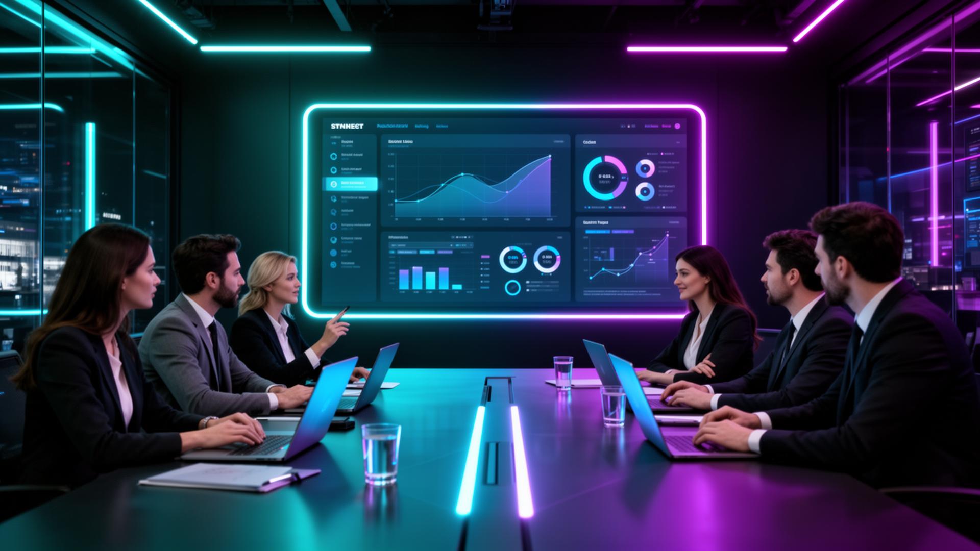 Team reviewing growth dashboard